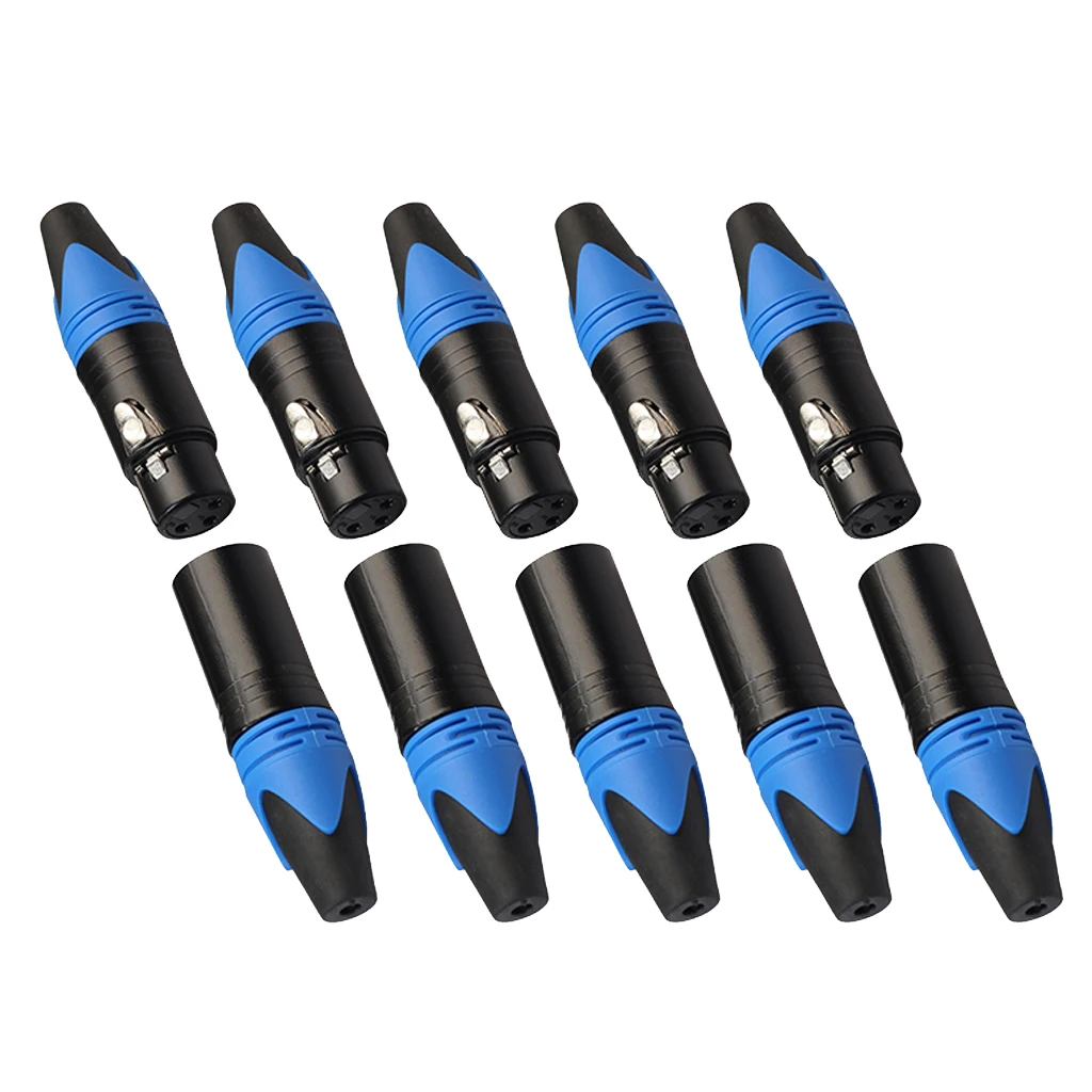 5 Pairs XLR Connector Male and Female Microphone Mic Audio Adapter DIY Parts