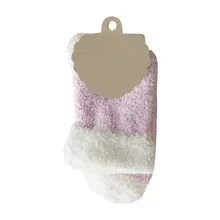 Лоскутные женские носки ярких цветов из кораллового флиса с отворотами; мягкие носки до середины икры для девочек; chaussette femme; носки для сна