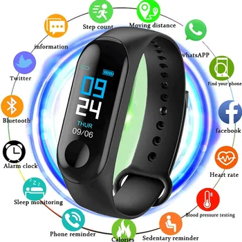 

Beautyss M3 Fitness Bracelet Men Pedometer Blood Pressure Monitor Fitness Tracker Smart Band 3 For Xiao Mi 3 4 Android IOS