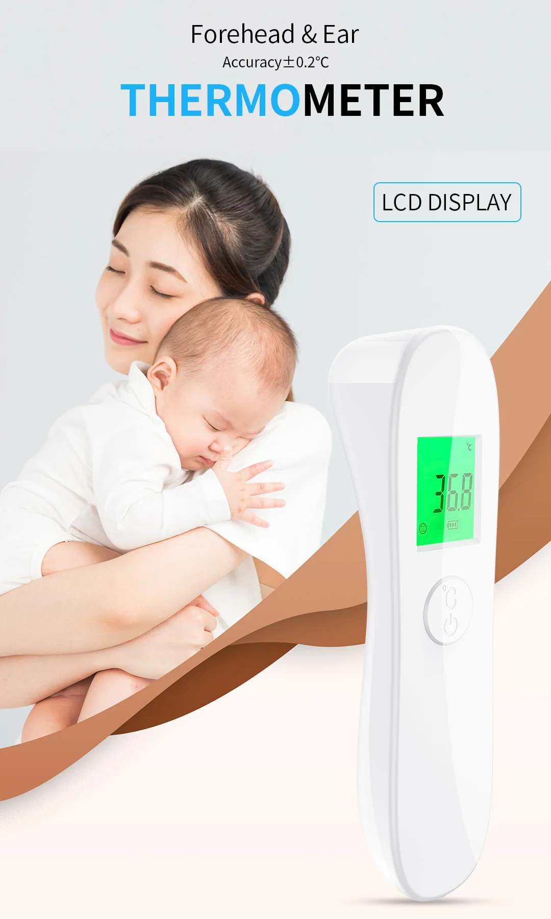 

Non-Contact Baby Digital Thermometers IR Infrared Forehead Fever Gun Thermometer Adult Baby Heath Care Body Measurement