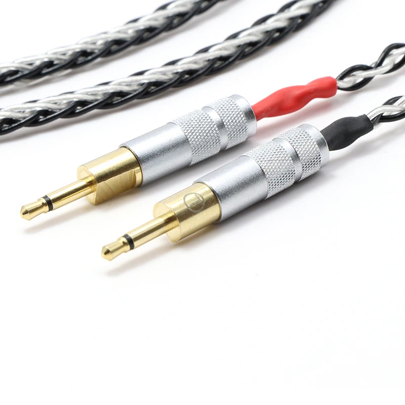 3 5mm Stereo 8 croes Silver Plated Headphone Upgrade Cable for HD700 HE400i HE1000 HE6 HE500 EDX M1060 M1060c Earphones