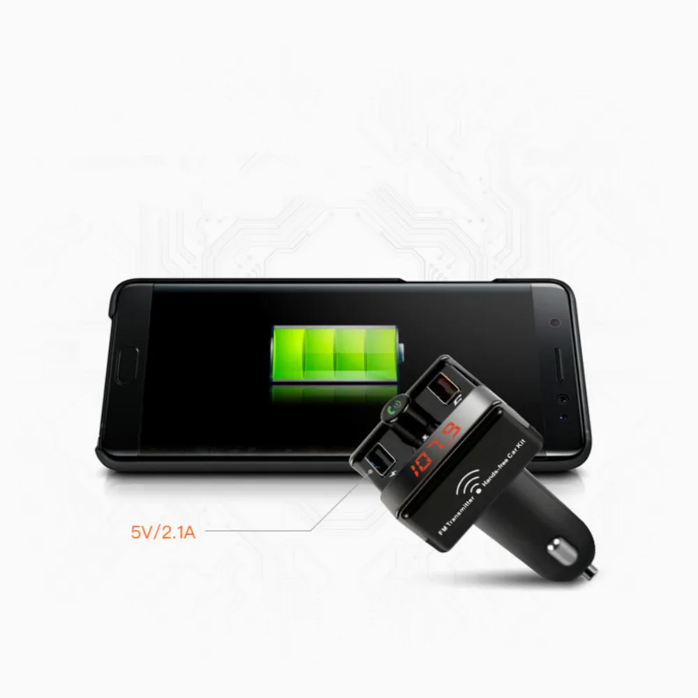 A7 автомобильный Bluetooth Handfree fm-передатчик Модулятор MP3-плеер двойной USB быстрая зарядка 2.1A зарядное устройство TF SD U диск Aux Авто музыка