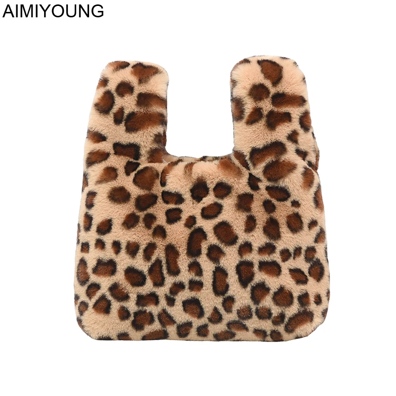 AIMIYOUNG Women Leopard Day Clutches Faux Fur Women Handbags Female Tote Bags Ladies Designer Clutch Bolsa Feminina Bolsos Mujer