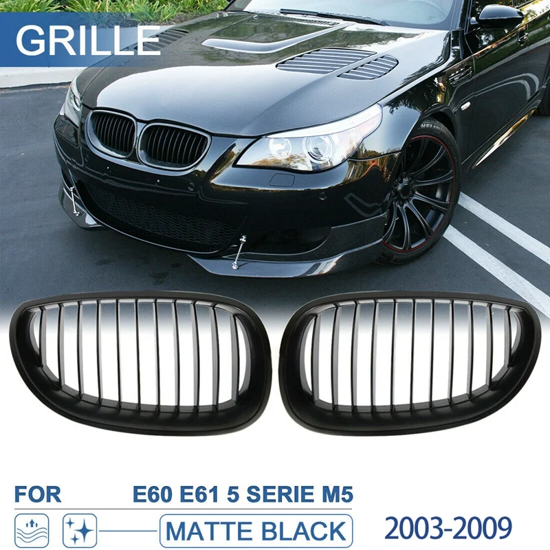 Front Bumper Kidney Sport Grille Grill Replacement for BMW E60 E61 528I 535I 525I 530I 530Xi 545I M5 2003-2009 Matte Black | Автомобили и