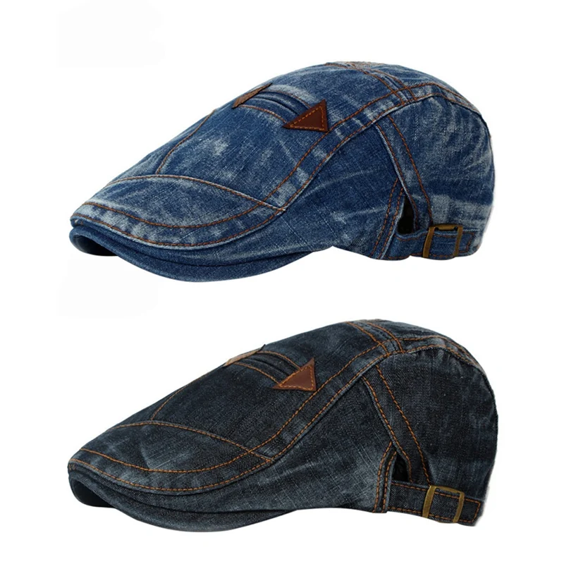 

Beret Cap Women Men Retro Style Washed Adjustable Sunshade Cotton Polyester Peaked Hat Outdoor Headwear Apparel Accessories