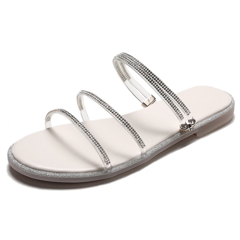 Женские сандалии на низком каблуке с нескользящей подошвой пляжная обувь