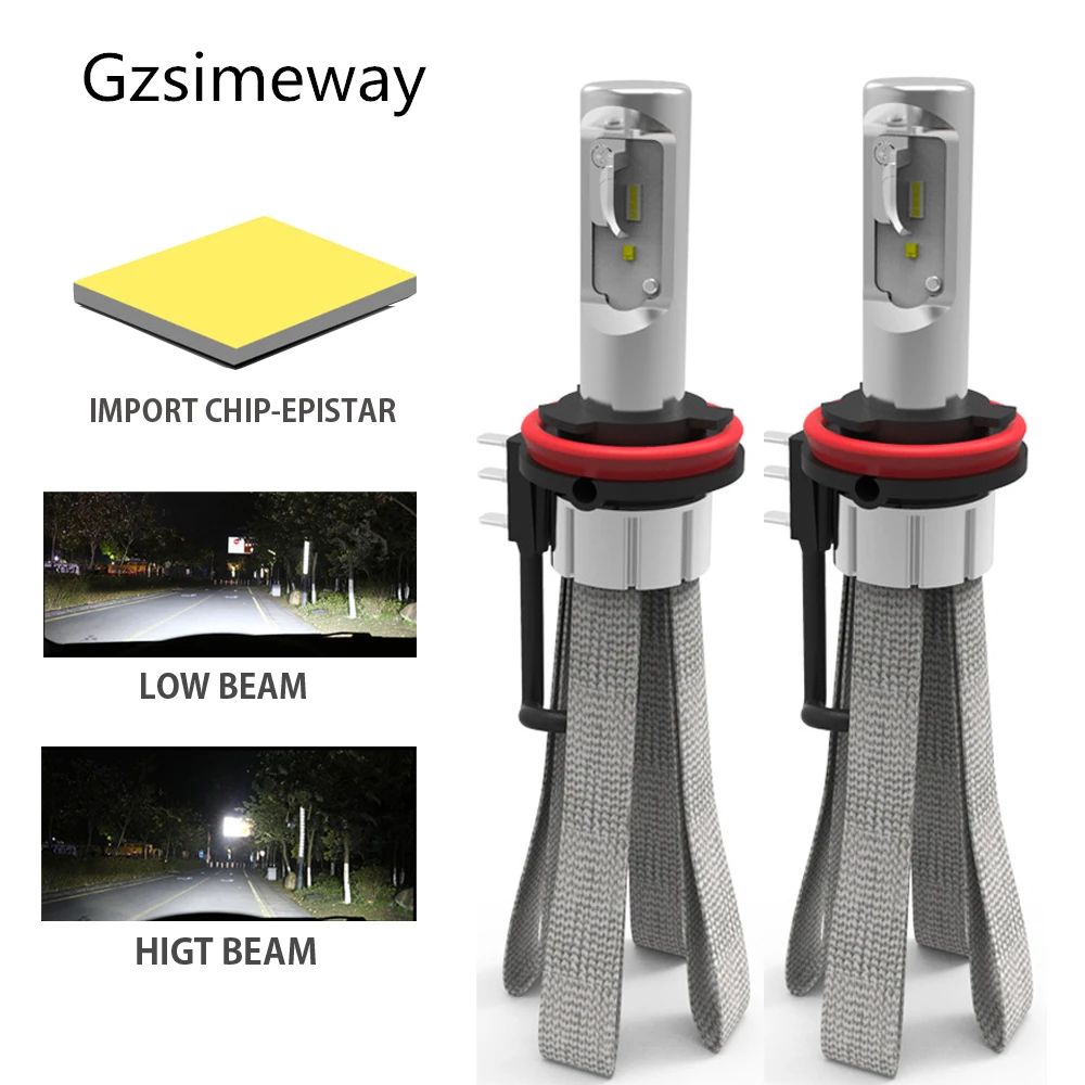

2PCS car light H7 LED H15 H4 Hi/Lo Headlamp kit 6000K White Bulbs Canbus No Error ZES Chip H1 H9 H11 HB4 headlight fog lamp 12V