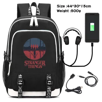 

Stranger Things backpack multifunction USB charging Capacity boys Girls Student School Bag Laptop Travel Mochilas mujer