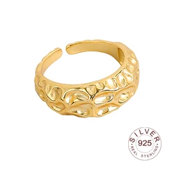 Sterling Silver Gold - Toned Flower Eye Distressed Handmade Ring (Clear)