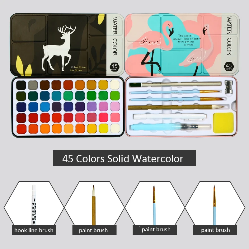 12/18/24/36Color Solid Water Color Brush Pen Painting Set Artist Portable  Watercolor Pigment Outdoor Sketch Art Drawing Supplies - Price history &  Review, AliExpress Seller - Our Dreaming Store