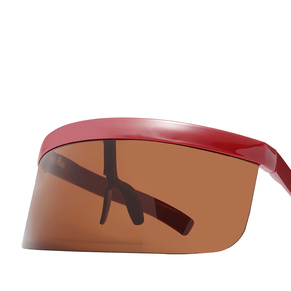 Негабаритные цельные солнцезащитные очки-маска для мужчин и женщин, модные солнцезащитные очки, Брендовое винтажное зеркало, солнцезащитные очки, UV400 в шляпе и очках - Цвет линз: 4