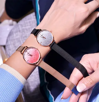 

2019 Luxury Magnetic Women Watches Starry Sky Ladies Watch Rose Gold Female Wristwatch Relogio Feminino Reloj Mujer Waterproof