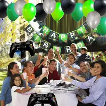 

43 Piece Video Game Party Supplies HAPPY BIRTHDAY Gaming Banner controller balloons video gamer and Boys Birthday Party Aluminum