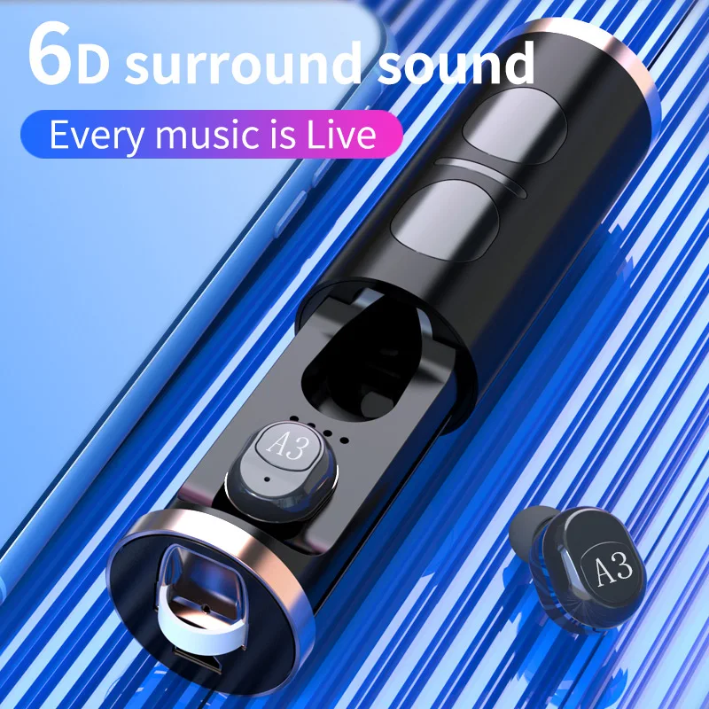 

mini wireless headsets bluetooth 5.0 earphones 6D stereo HiFi Gaming earbuds with mic sports headphones for iphone xiaomi phones