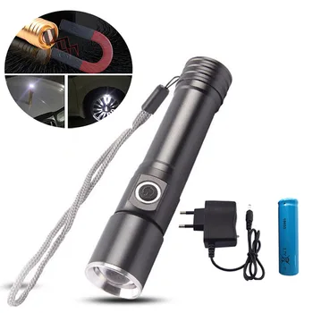 

Q5 LED Flashlight With Magnet Portable Lanterna LED 18650 Tactical Flash Torch Powerful 1600 Lumens Zoomable Linterna