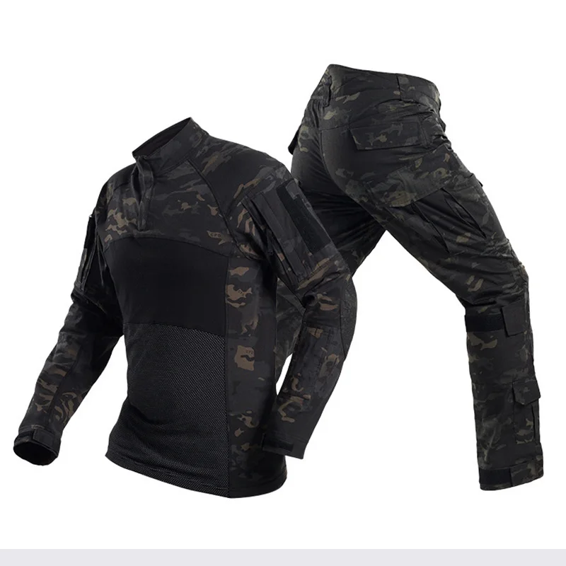 Military Mens Camouflage Tactical Suits Long Sleeve Brand Cotton Breathable Combat Frog Set Men Training Clothing 3XL BF112B |