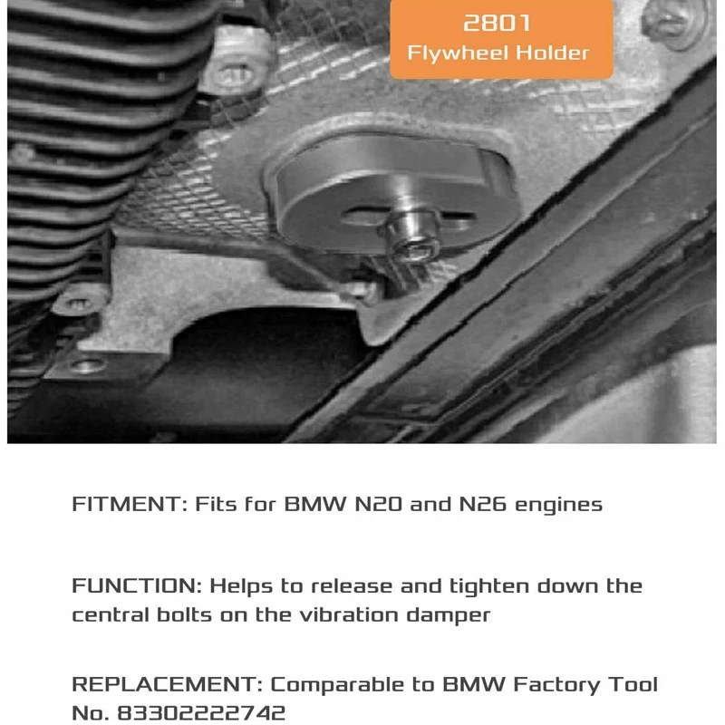 NONY 2801 Flywheel Holder for BMW N20 N26 Engines Flex Plate Lock Tool 83302222742 Great for Replacing The Timing Chain 1Pack
