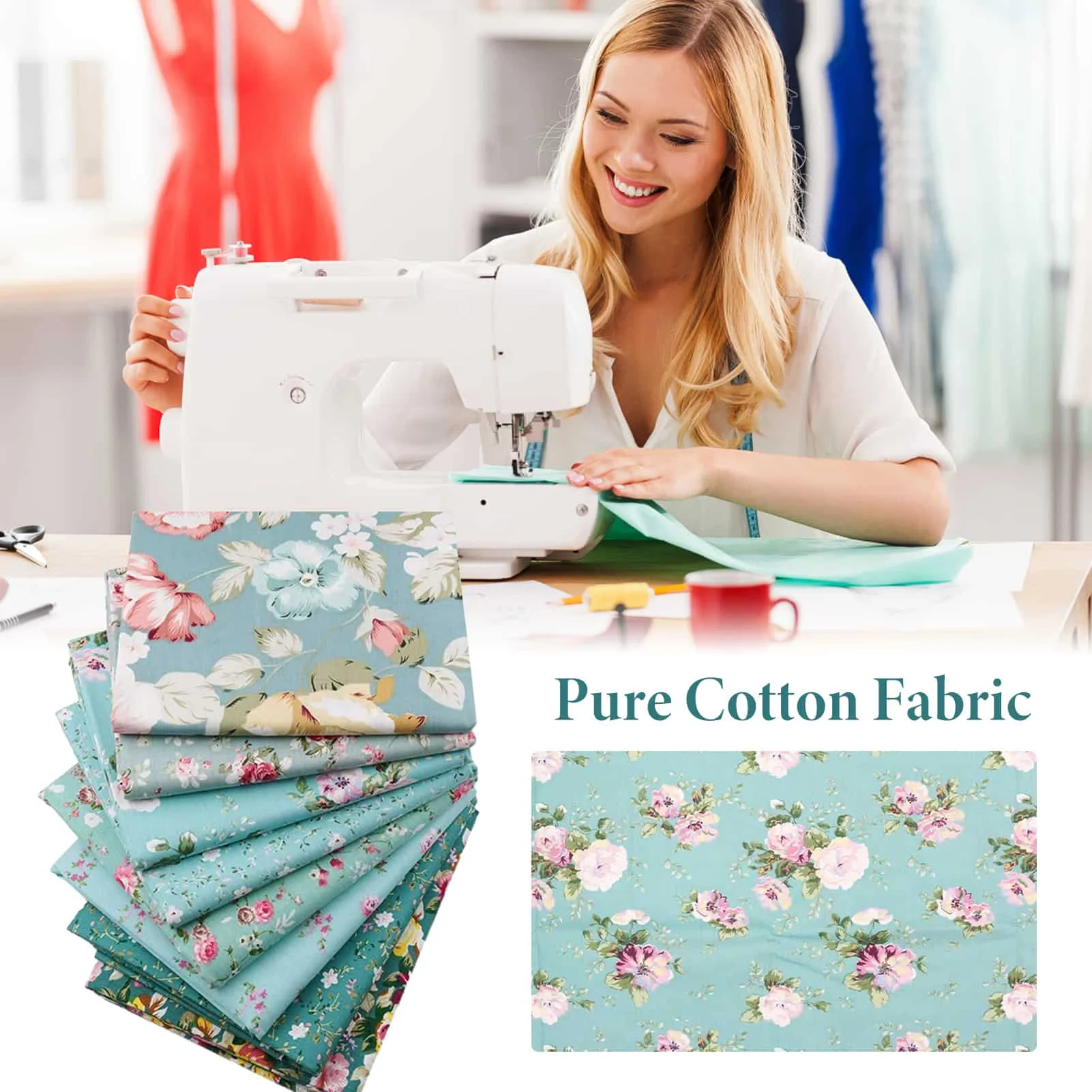 8pcs 25cm*25cm Precut Pure Cotton Fabric Craft Fabric Patchwork Squares DIY Making Crafts Tools Needlework Cloth sewing tools sewing fabric paste craft supplies