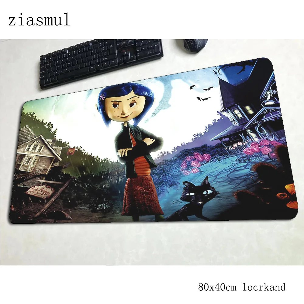 

coraline mouse pad 80x40cm gaming mousepad anime New arrival office notbook desk mat anime padmouse games pc gamer mats