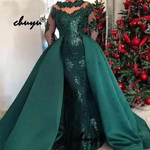 long green emerald dress