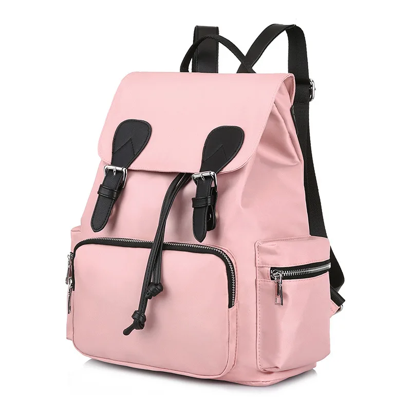 

Vintage Backpack Rucksack Shoulder-Bag Teenage Travel Pink Girls Women Fashion Oxford Solid