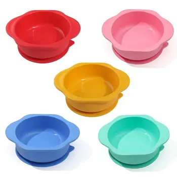

Baby Flower Silicone Suction Cup Base Bowl Slip Resistant Kids Feeding Tableware 23GD