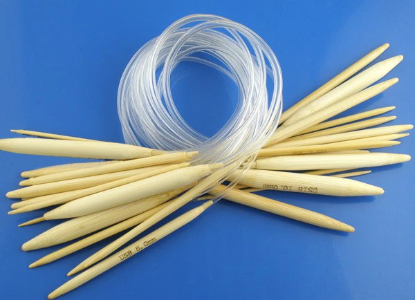 Circular Knitting Needles Set Double Point Carbonized Weaving Needle Kit  Bamboo Knitting Needle with Transparent Tube