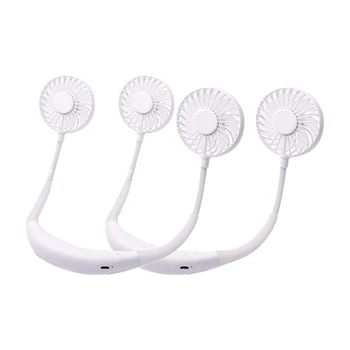 

2PCS Portable Hanging Neck Fan Mini USB Fans - 3 Speeds LED Aromatherapy 360 degree Free Rotation Outdoor Home