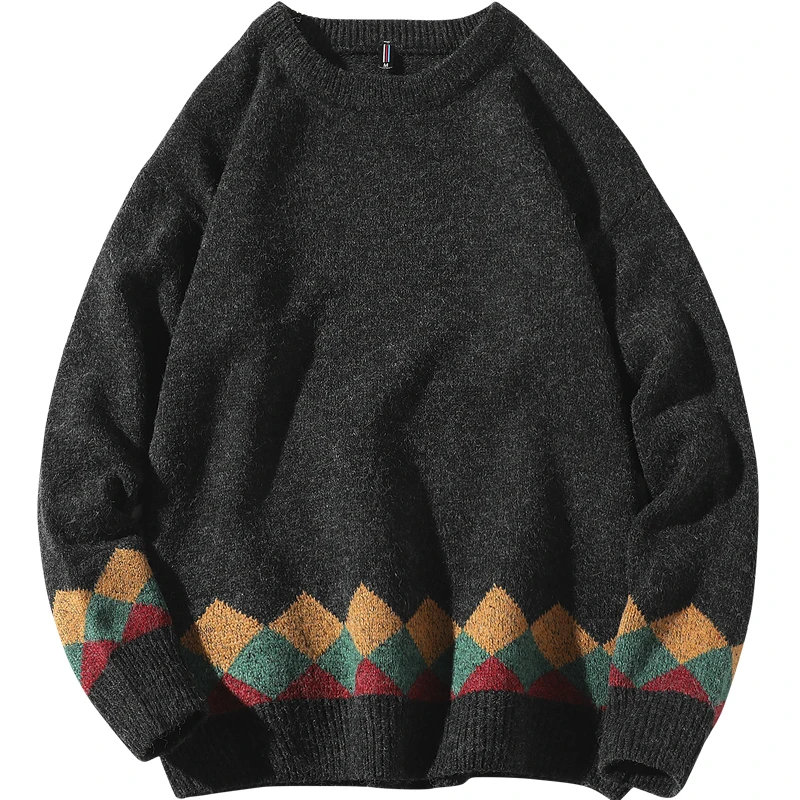 

Men's autumn Pullovers Sweater Small jacquard o-neck men winter sweater