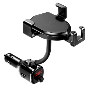 

Car FM Transmitter Kit​ Dual USB Charger MP3 Player 10W Wireless Phone Stand Chargers Cigarette Lighter Mount With Flexible Hose