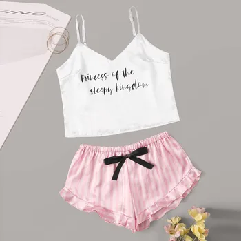 

pyjamas lounge Set Women Sleepwear Silk Satin Nightgowns&Sleepshirts Robe Female Wireless Bra Camisole Bowknot Shorts Set#g5