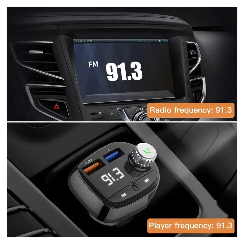 Hands-Free Bluetooth fm-передатчик TF U диск музыка Mp3 плеер универсальный QC 3,0 USB Автомобильное зарядное устройство для iphone смартфон планшет ПК