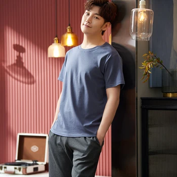 

Men's Pajamas Set Short Sleeves Nightwear Sleep Wear Suits Sleepwear Cotton Homewear for Men Shorts Men Pajama
