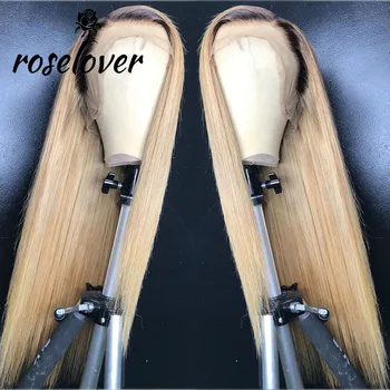 

13*6 1b/613 Colored Human Hair Wigs Transparent Lace Blonde Lace Front Human Hair Wigs Straigght Pre Plucked Remy Brazilian Hair