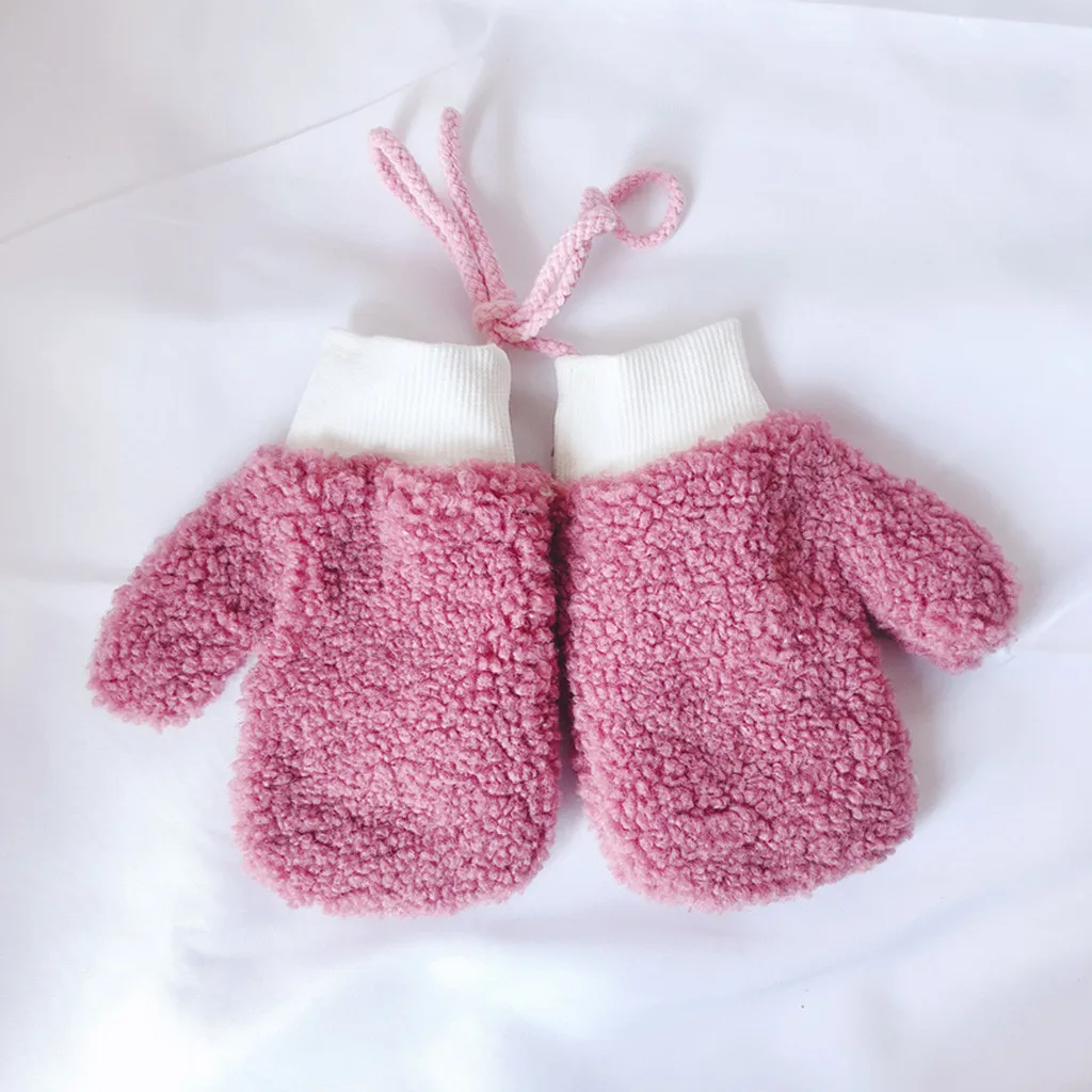 Теплые вязаные варежки для маленьких мальчиков и девочек, детские перчатки, детские варежки