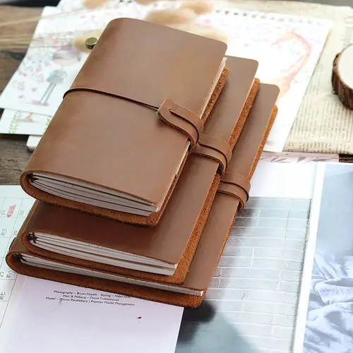 100% Genuine Leather Journal Refillable Travel Notebook Retro DIY Handmade Diary Sketchbook School Office Gift Customized - Image 4
