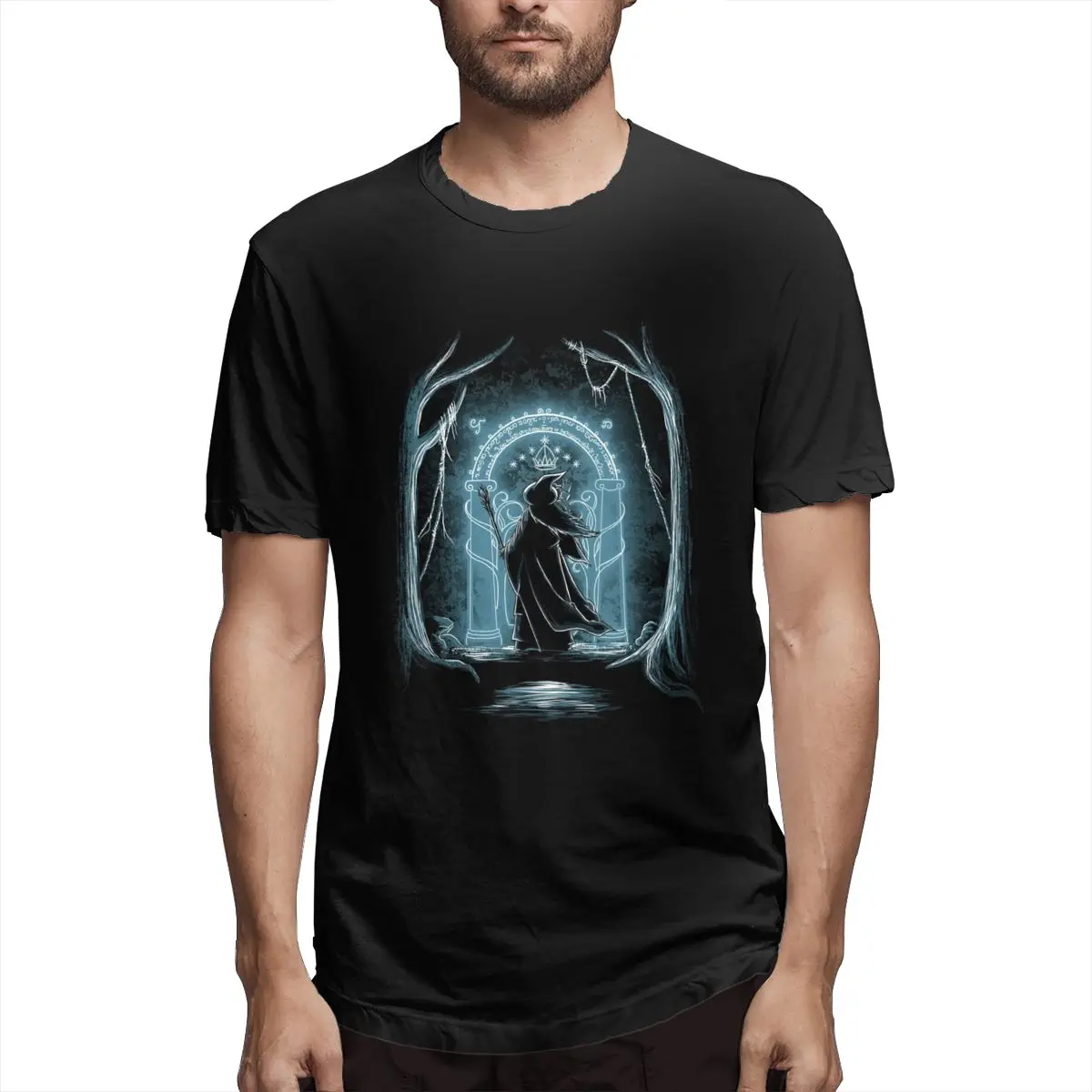 

100% cotton Speak Friend And Enter The Door print casual men's o-neck t shirts fashion Men's Short Sleeve T-shirt