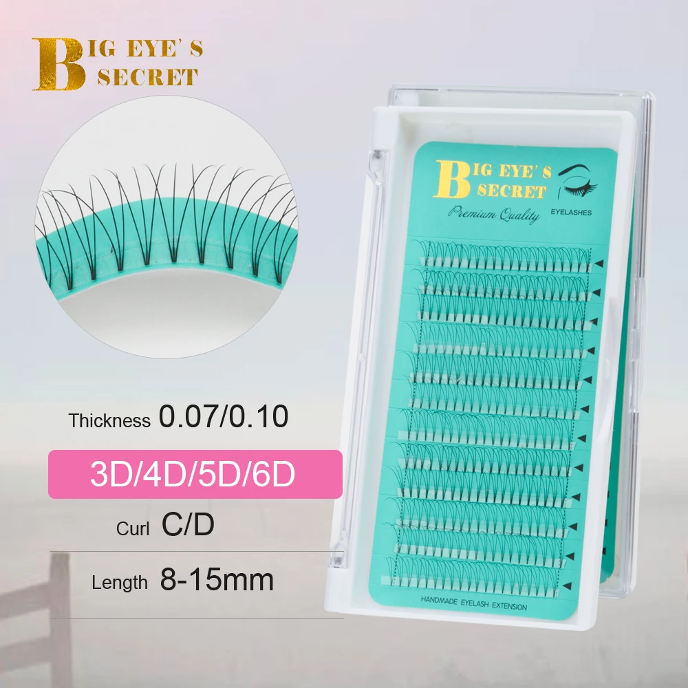 Big eye's secret Premade Fans lashes 3D/4D/5D/6D Short Stem Volume Lashes Faux Mink Eyelash Extensions | Красота и здоровье
