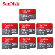 Карта памяти SanDisk ultra micro SD, 400 ГБ, 256 ГБ, 200 ГБ, 128 ГБ, 64 ГБ, 32 ГБ, 16 ГБ, флеш-карта cartao de memoria A1 C10, MicroSD, TF карты