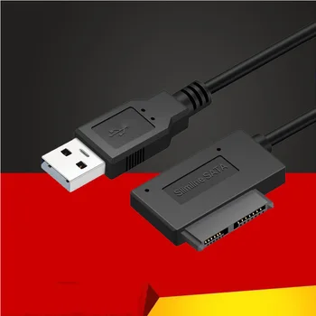 

35CM USB 2.0 To Mini Sata II 7+6 13Pin Adapter Converter Cable for Laptop CD/DVD ROM Slimline Drive Converter HDD Caddy