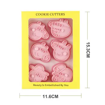 

NEW Peppa Pig Cake Cookie Cutter Plastic 3D Baking Mould Cookie Cutter Set Cartoon Model Biscuit Baking Tools Decoration Tools