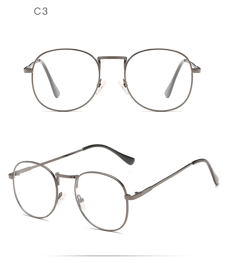 YOOSKE прозрачный оптический Круглый очки кадр Для женщин Для мужчин ретро оправы для очков очки с прозрачными линзами черный, серебристый