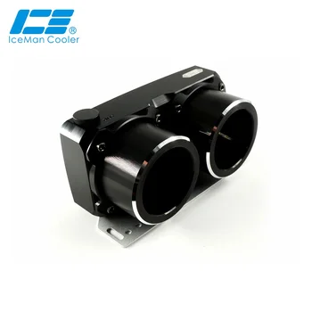 

IceManCooler Dual D5 Pump Upgrade Body ,Double D5 Pump Water Cooling System Modify Cover,G1/4,One Inlet Two Outlet 12/14CM Hole