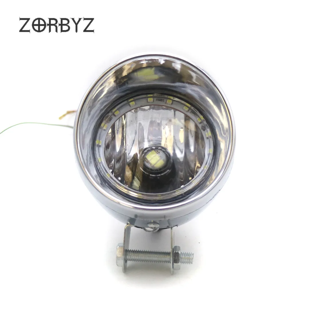 ZORBYZ мотоциклетные хромированные ABS светодиодные противотуманные фары с белым