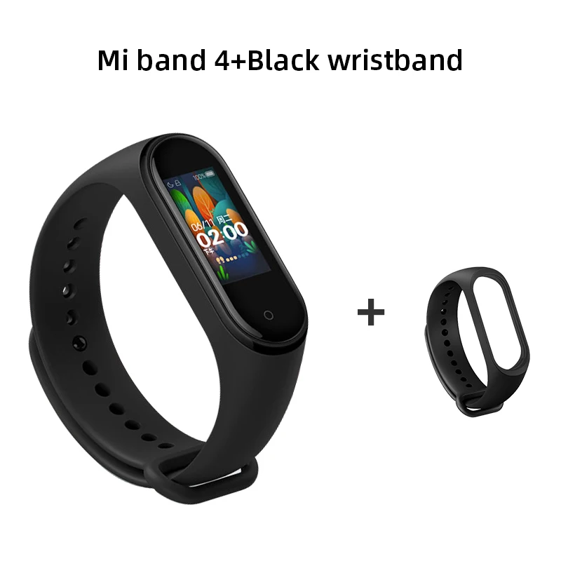 Add Black Глобальная версия, Xiaomi Mi, 4 Смарт-часы, пульсометр, фитнес-трекер, браслет, цветной дисплей, смарт-браслет, 135 мАч - Цвет: Add Black