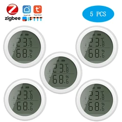 Tuya ZigBee – capteur intelligent de température et d'humidité, pour maison connectée, avec écran LED, fonctionne avec Google Assistant et Tuya Zigbee Hub, nouveauté 