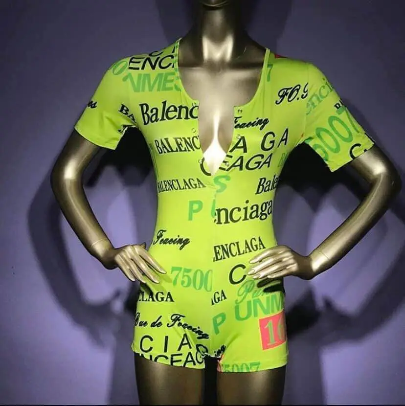 

Women Slim Print Jumpsuit Long Sleeve V-neck Romper Summer Casual Style Playsuit