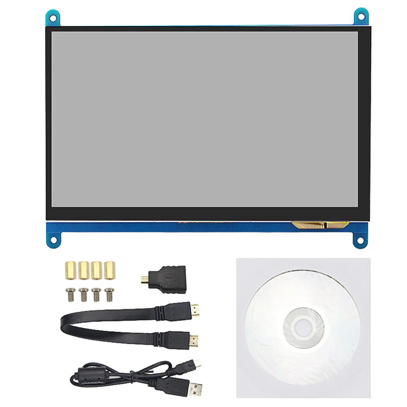 7 дюймов Raspberry Pi 4 Модель B 3B Plus ЖК-дисплей сенсорный экран 1024*600 800*480 HDMI TFT+ держатель для Nvidia Jetson Nano PC