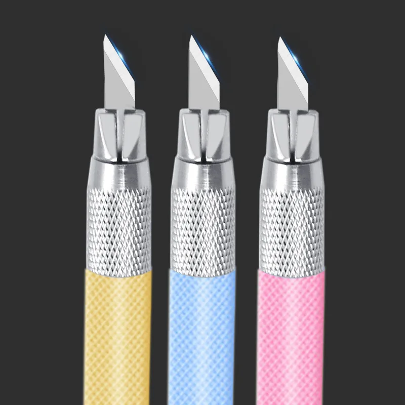 Plastic Handle Scalpel 12 Blades Knife Wood Paper Cutter Craft Pen Knives Engraving Knife DIY Repair Hand Tools Carving Gift