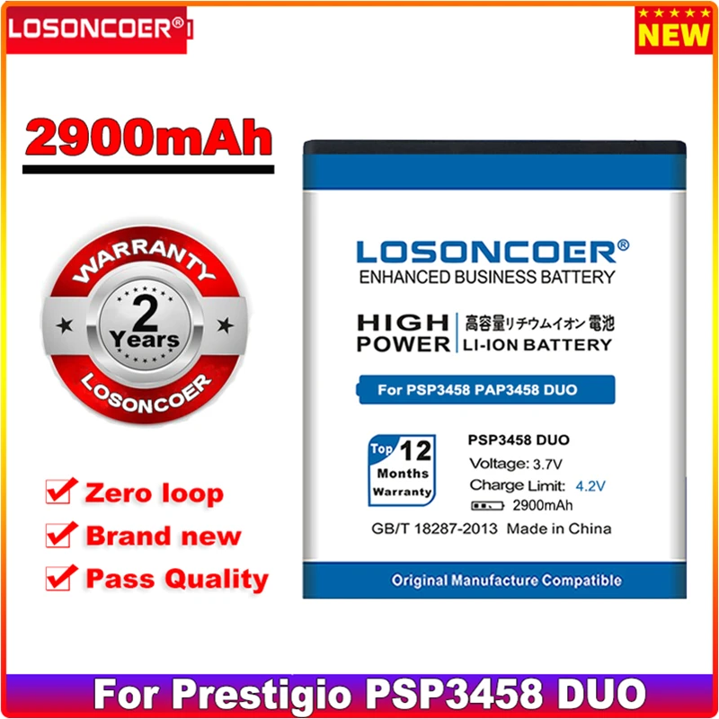 LOSONCOER 2900mAh PSP3458 DUO For Prestigio PAP3458 Mobile Phone Battery+Quick Arrive | Мобильные телефоны и аксессуары